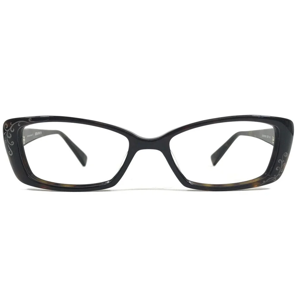 Seraphin Eyeglasses Frames SALEM/8528 Dark Tortoise Floral Crystals 52-17-145